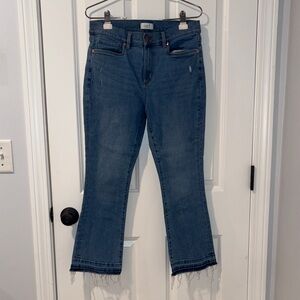 LOFT Flare Crop Blue Jeans